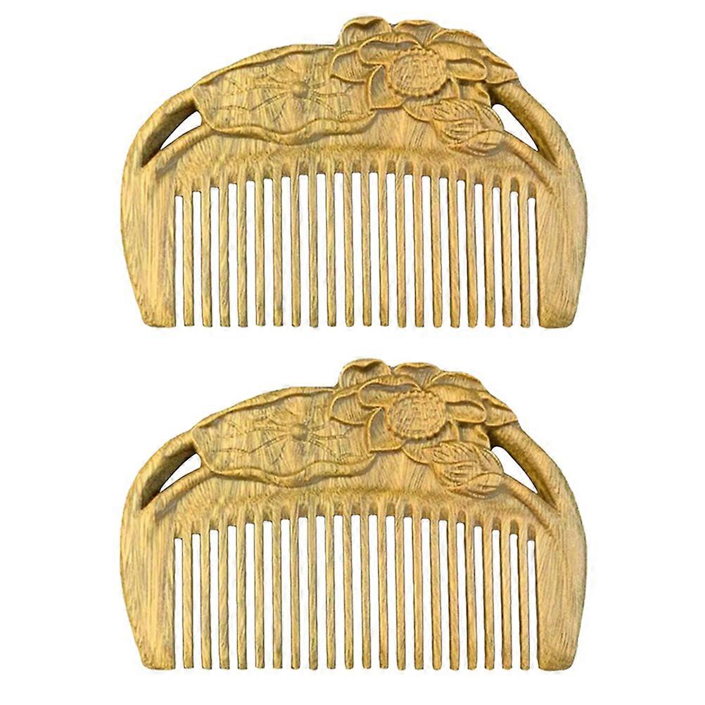 Light Brown Hair Combs for Hair Use Made of Synthetic Material 2pcs Non-static Fine Tooth Comb