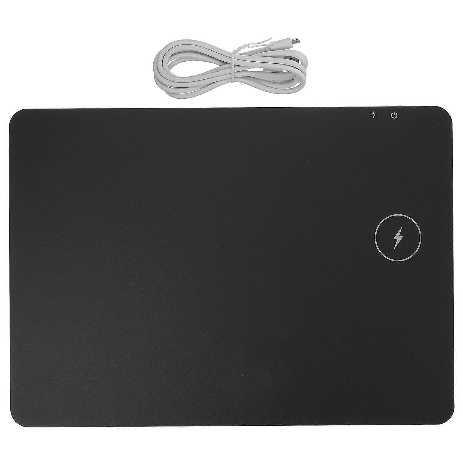 Wireless Charging Mouse Pad with Antislip Design for Computer Use Black PVC 10W