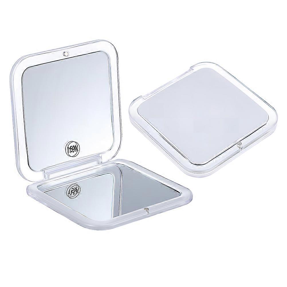 Compact Makeup Mirror Magnifying Travel Mirror for Purses Foldable Dual-Sided 2Pcs White 8.50X8.50X1.70CM
