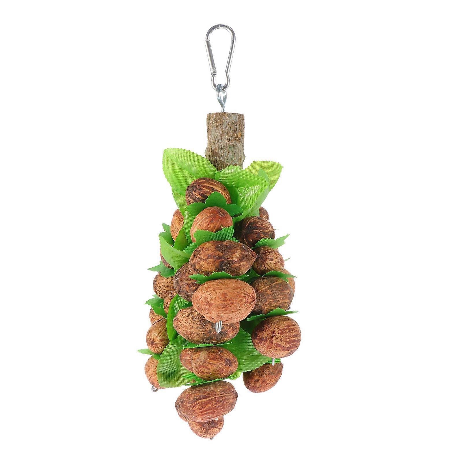 Birds Parrot Bite Toy Parrot Toy Pet Grinding Toy Wood Nut String Shape Beak Maintenance 1Pack