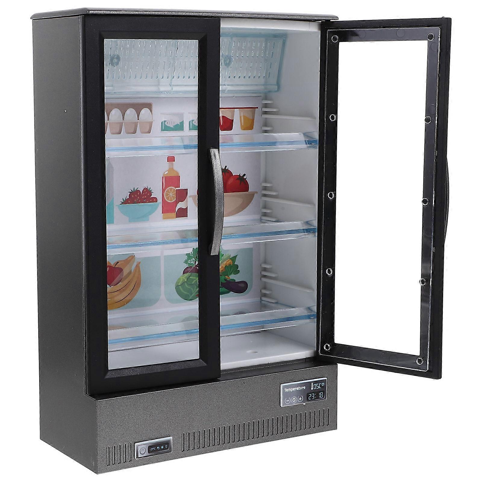 Miniature Grey Two Door Fridge for Doll House Decoration, DIY Projects, and Miniature Life Scenarios
