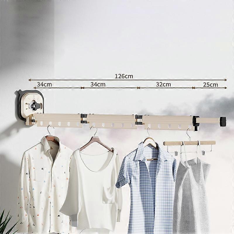3 Section Retractable Folding Clothes Drying Rack Aluminum Alloy Balcony Window Space Saving Suction