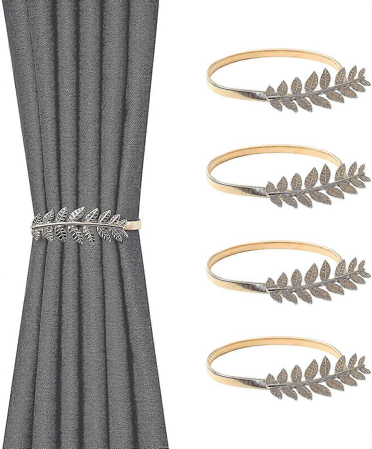 Curtain Tiebacks, Set of 4 Curtain Tiebacks, Simple and Modern Metal Flexible Curtain Holders