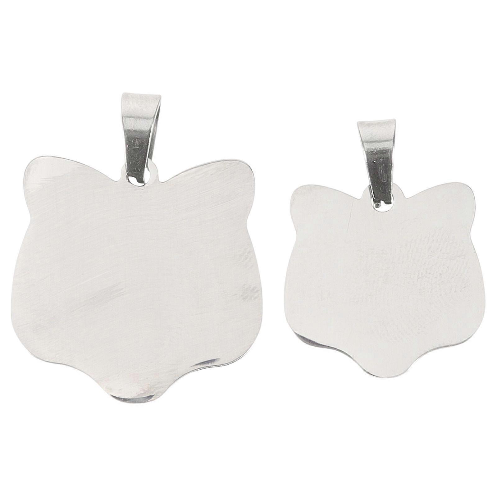 Metal Tags For Pet Stainless Steel Dog Tags Lost Prevention Round Shape 2Pcs