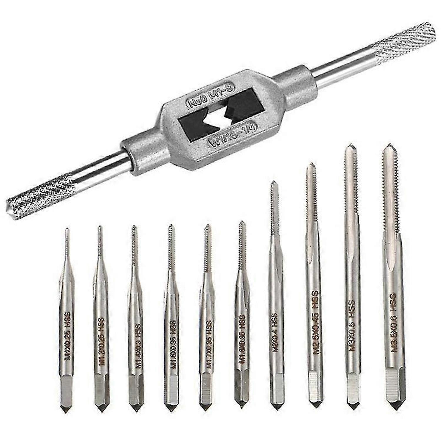 10Pcs Micro-Taps Bit Small Hand Screw Thread Taps M1-M3.5 HSS Mini Metric Plug Tap Screw Tap Drill T
