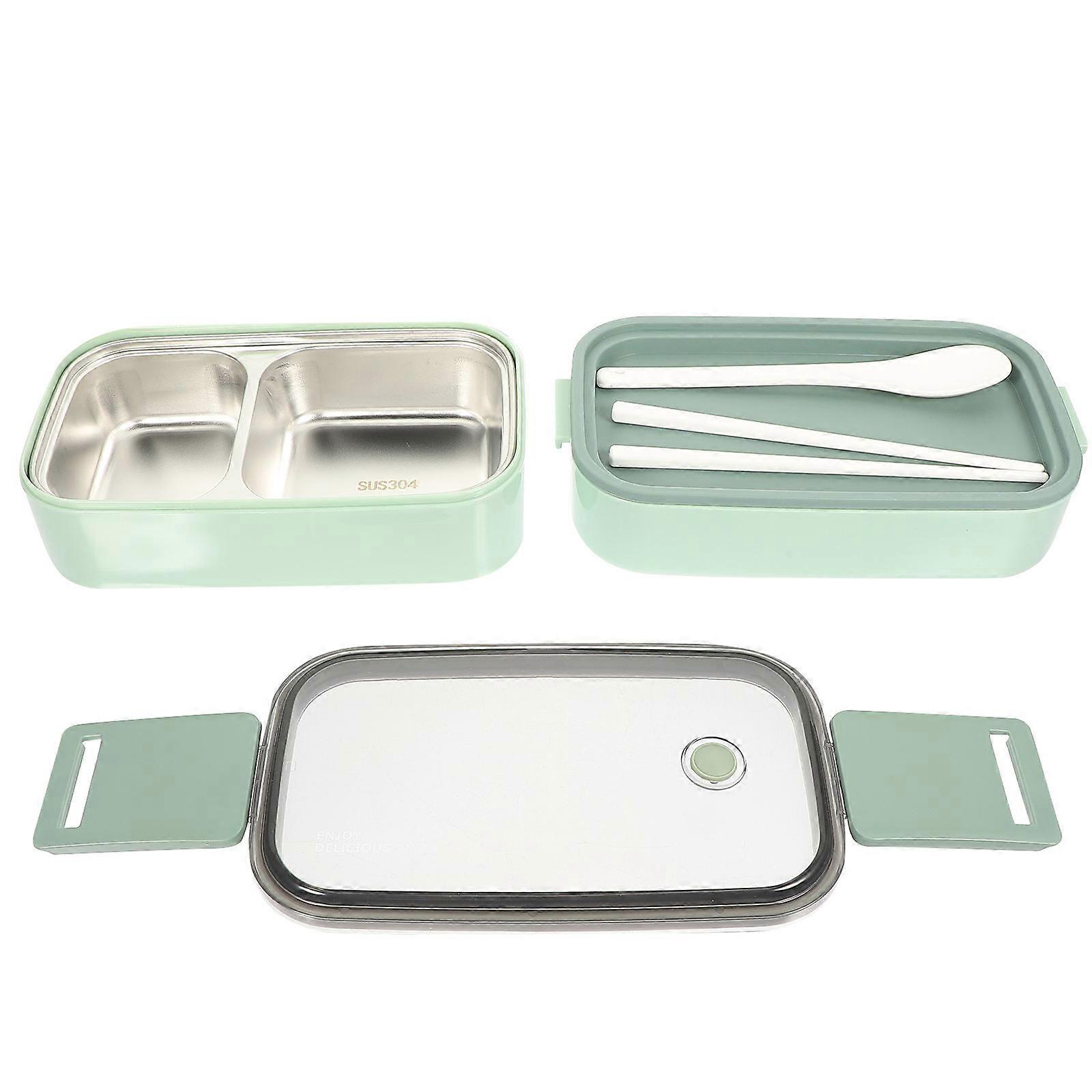 Office Lunch Box Work Lunch Box For Adults Green Color Stainless Steel Material 1Set
