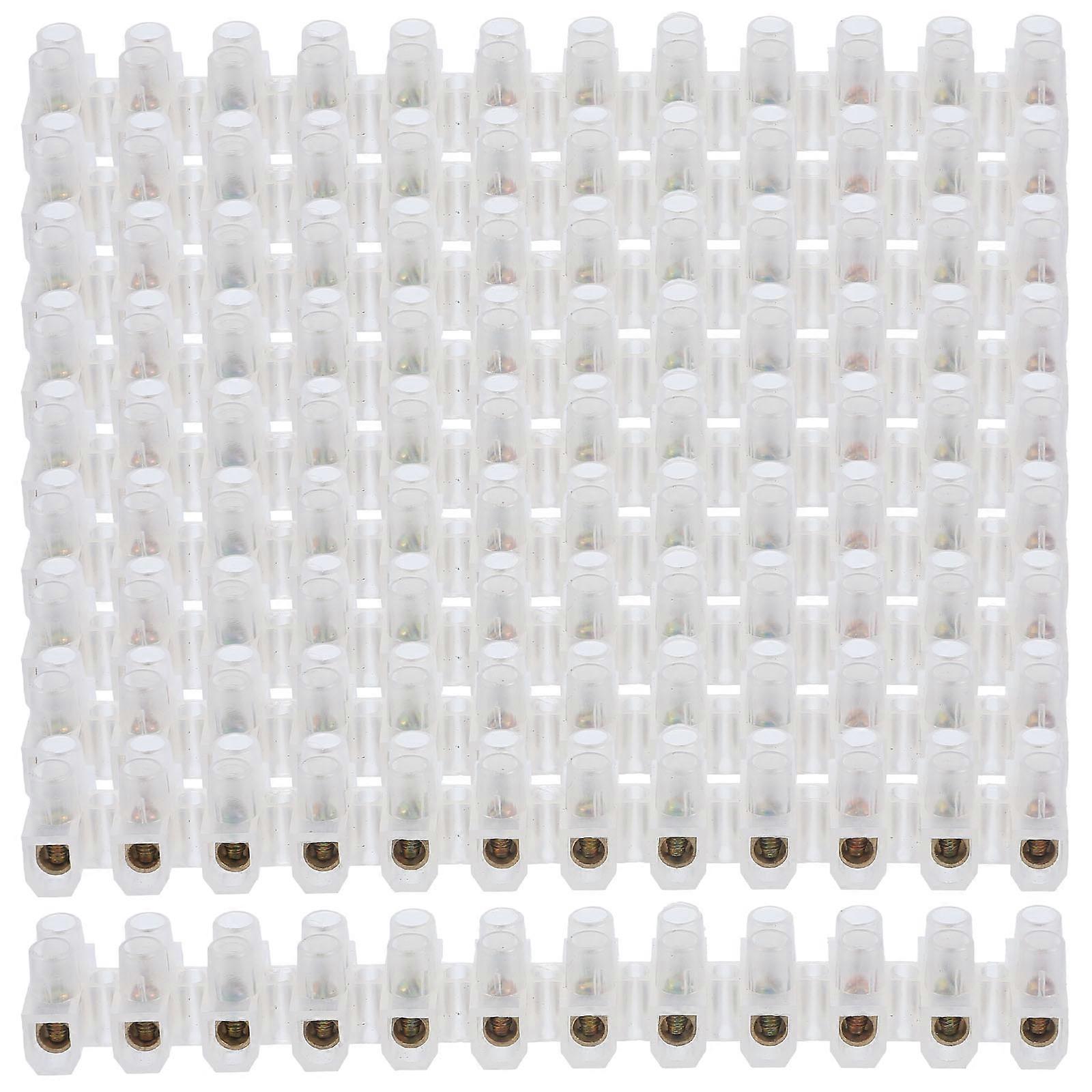 Electrical Cable Connectors Block Screw Terminal Block For Lighting Installation U-Shaped White 9.2X1.6cm Wiring Connection 10Pack