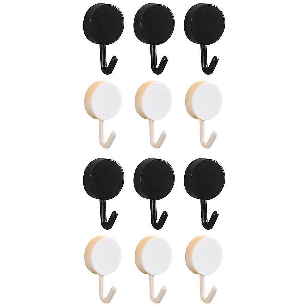 Adhesive Hooks - Sturdy, Waterproof, Transparent, Black + White