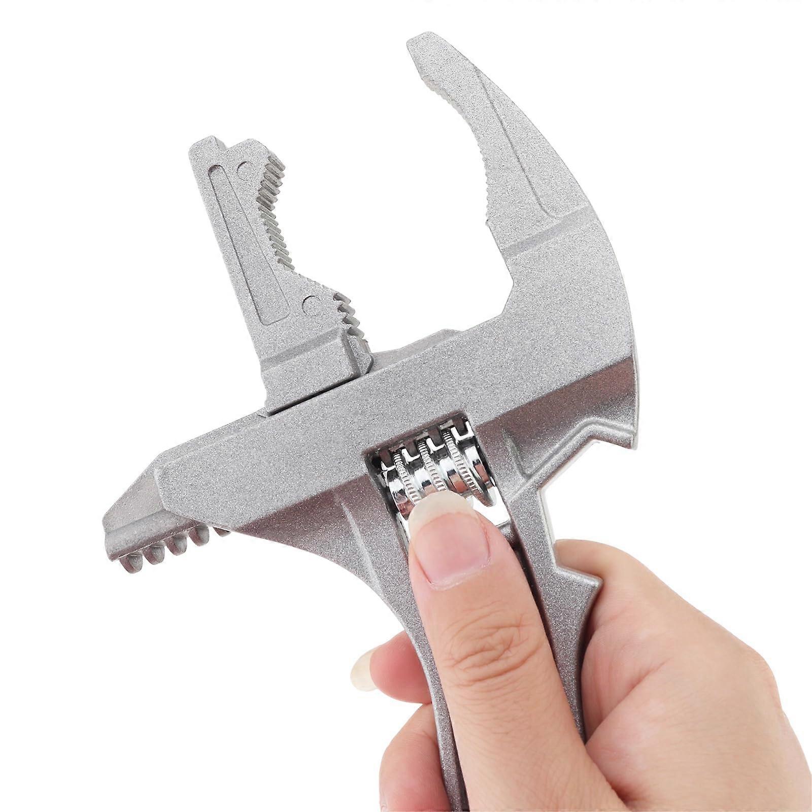Adjustable Wrench with Large Opening, Aluminum Alloy Construction, Wide Jaw for Bathroom and Automotive Repair Tools