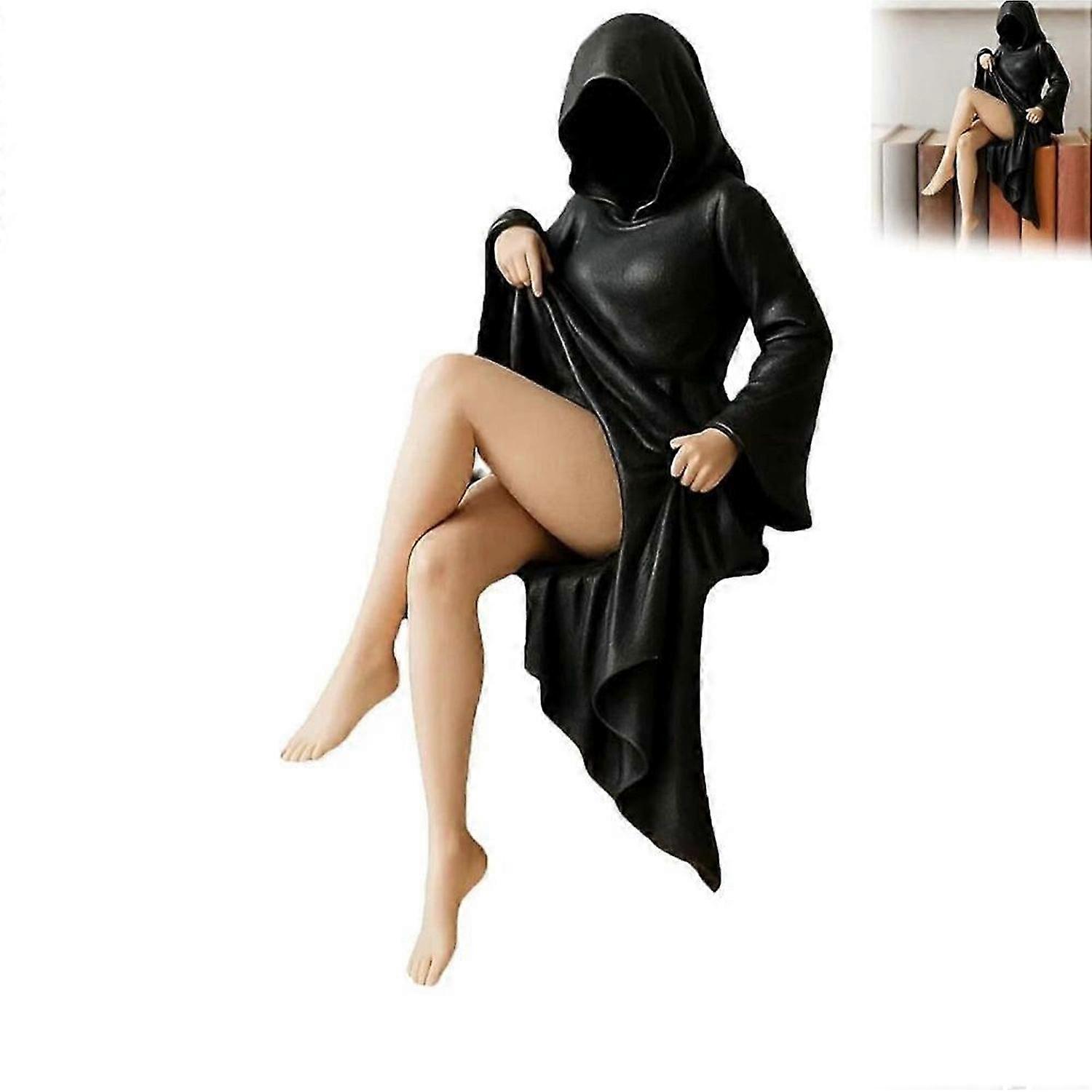 Mysterious Statue - Resin Statue Gothic Decor, Mysterious Bookshelf Sculpture