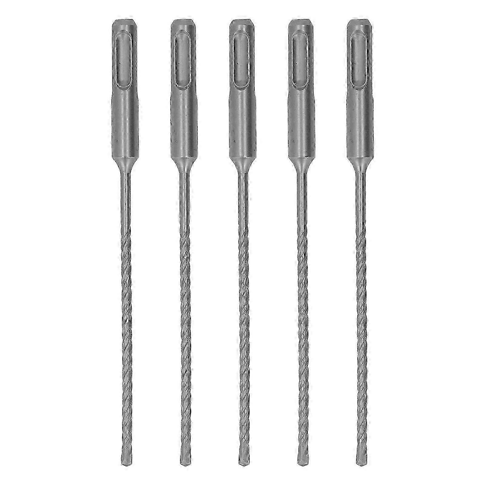 5 Pcs Rotary Hammer Drill Bit 160mm Length 2 Flute Self Centering Carbide Tip Impact Drill Bits for Brick Stone Concrete 4mm/0.16in