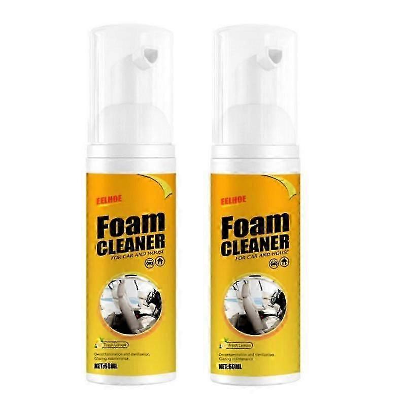 2PCS Multi-Purpose Foam Cleaner Car Interior Spray Deep Cleaning 60/100ml