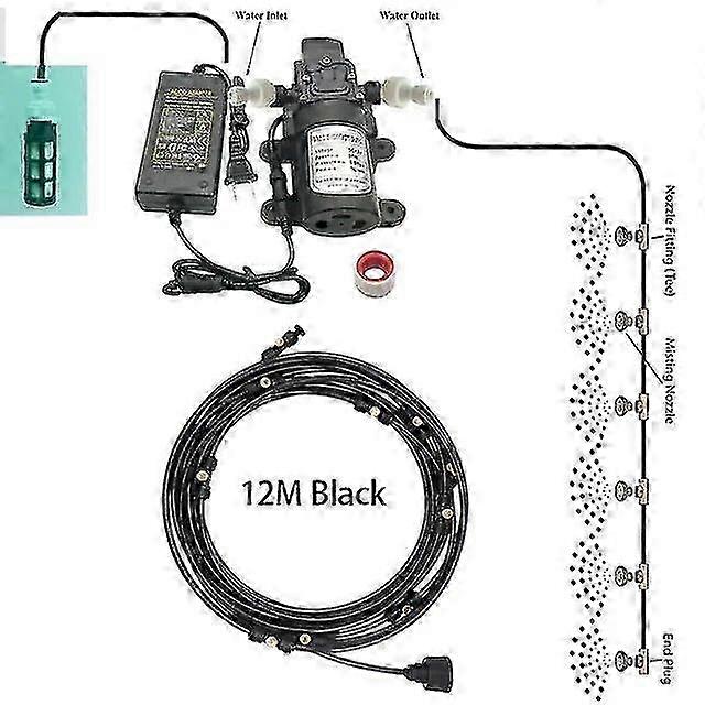 ポンプフィルターキット付き冷却ミストシステム 20FT-60FT 真鍮ノズル 5L/分 屋外パティオポーチ裏庭用