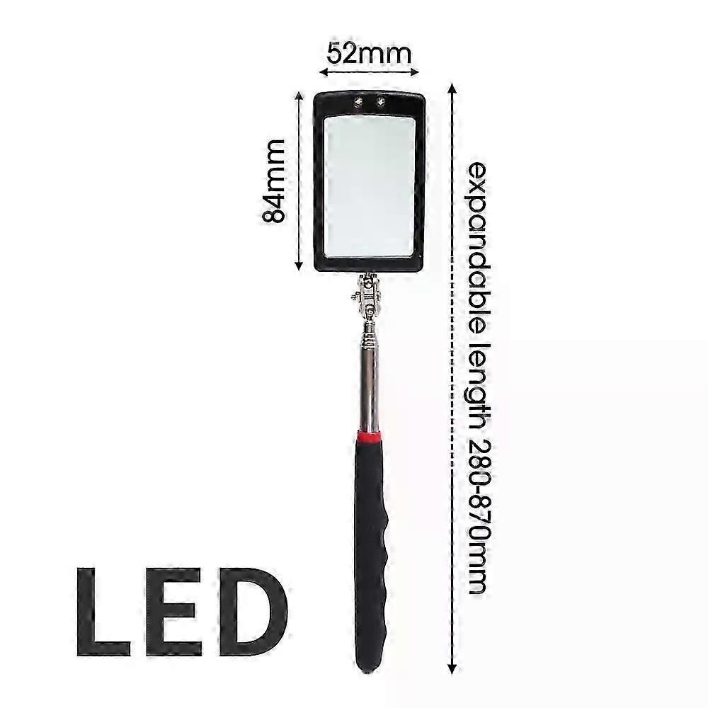 Telescoping Inspection Mirror with LED Light for Mechanics - Extendable Repair Tool