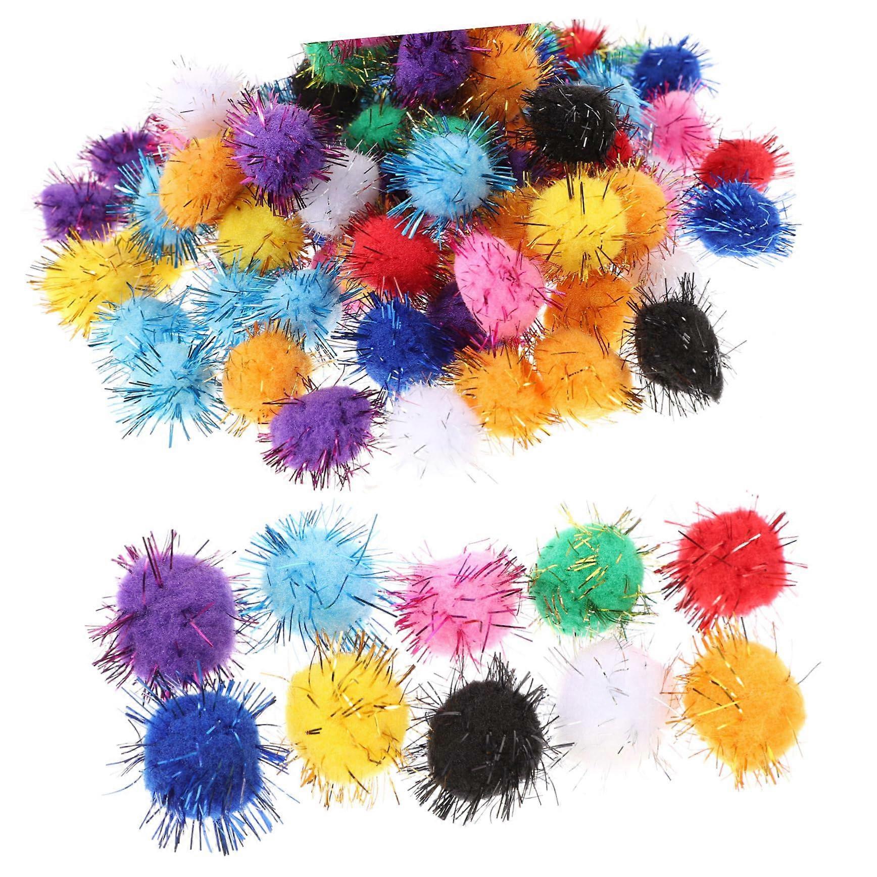 100Piece Plush Ball Set Interactive Cat Toy for Indoor Cats, Assorted Pompoms for Cats, Stuffed Plush Toy Balls, Small Felt Balls for Cat Play