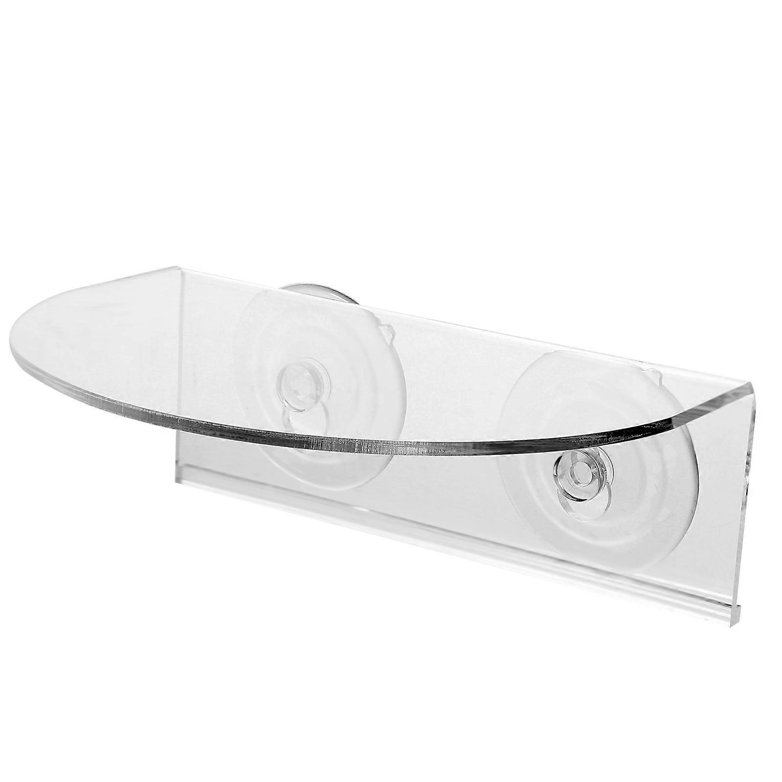 Acrylic Suction Cup Window Shelves for Storage Use Transparent 1Pc 20mm Increased Edge
