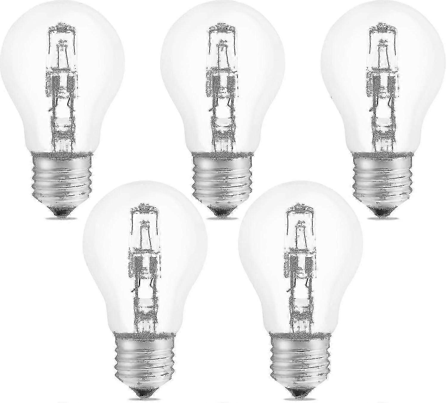 لمبة هالوجين E27 A55 42 واط قابلة للتعتيم ، AC220-240V ، 650lm أبيض دافئ 2700k ، لمبة هالوجين كروية شفافة E27 ، عبوة من 5 [xc]