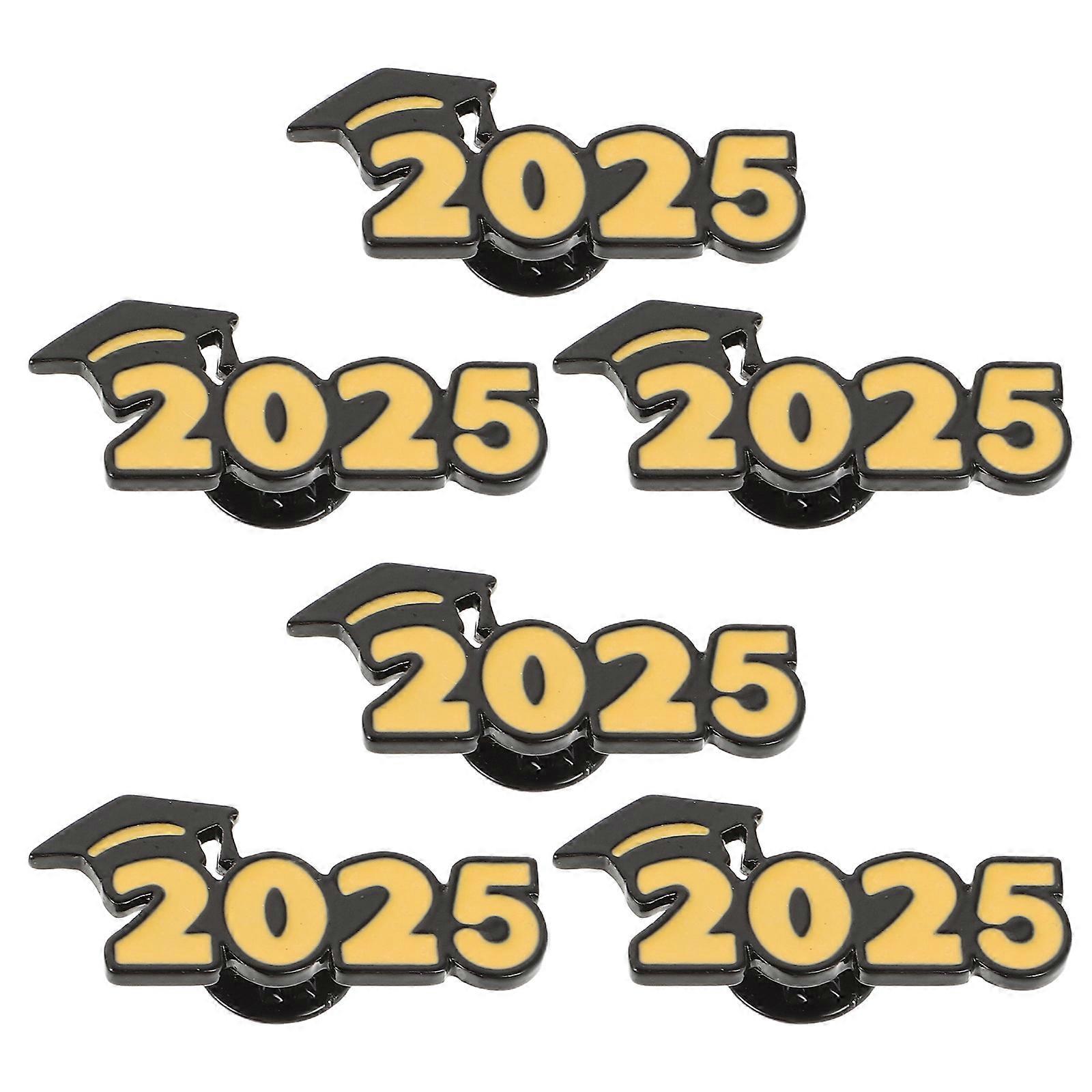 2025 Graduation Cap Lapel Pin for Students with 6Pcs Alloy Brooch Pins