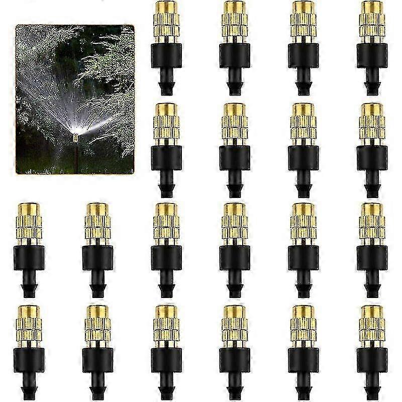 Brass Nozzle 20pcs Adjustable Brass Watering Nozzle Sprinkler Head Sprinkler Atomizer for Garden Watering Irrigation