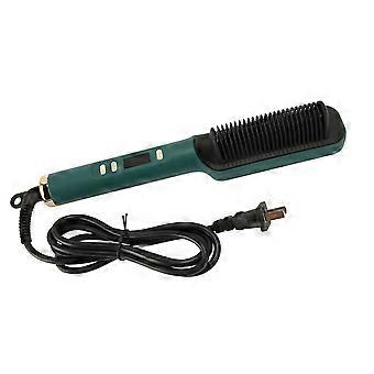 Escova de alisador de cabelo Calor rápido menos danos LCD Display Temps Negativo Ion Mulheres Elétrico Pente Quente para Casa US Plug 110?240VYMMR)