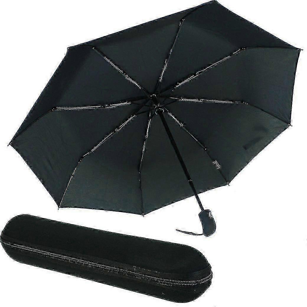Automatic Wind-resistant Umbrella With Zip Case - Black - Suitable for All
