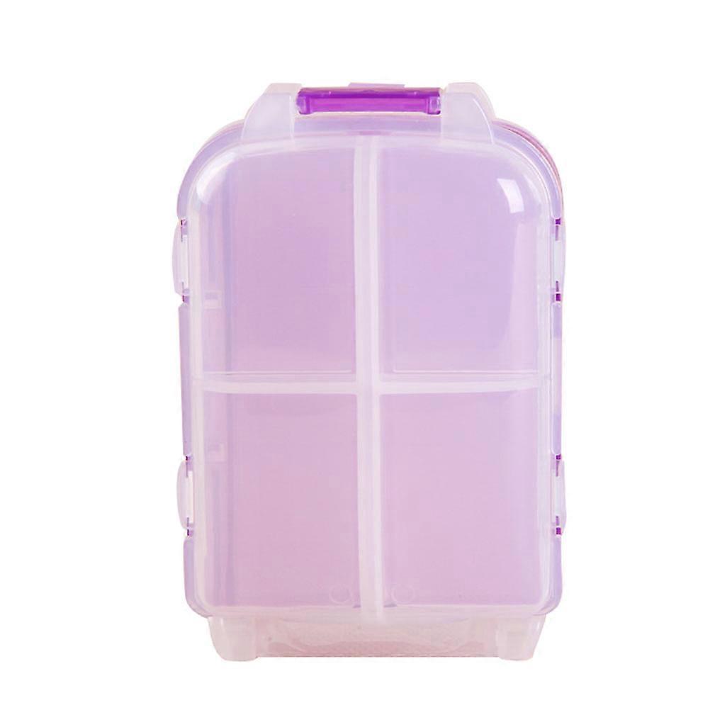 Portable Pill Case Foldable Travel Pill Organizer Purple Rectangular Adults 1Set