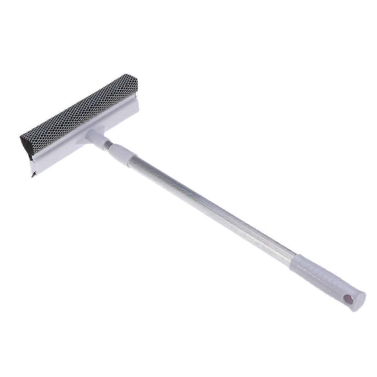 Extendable Telescopic Window Cleaner Squeegee for Home Cleaning with Plastic Microfiber Coffee