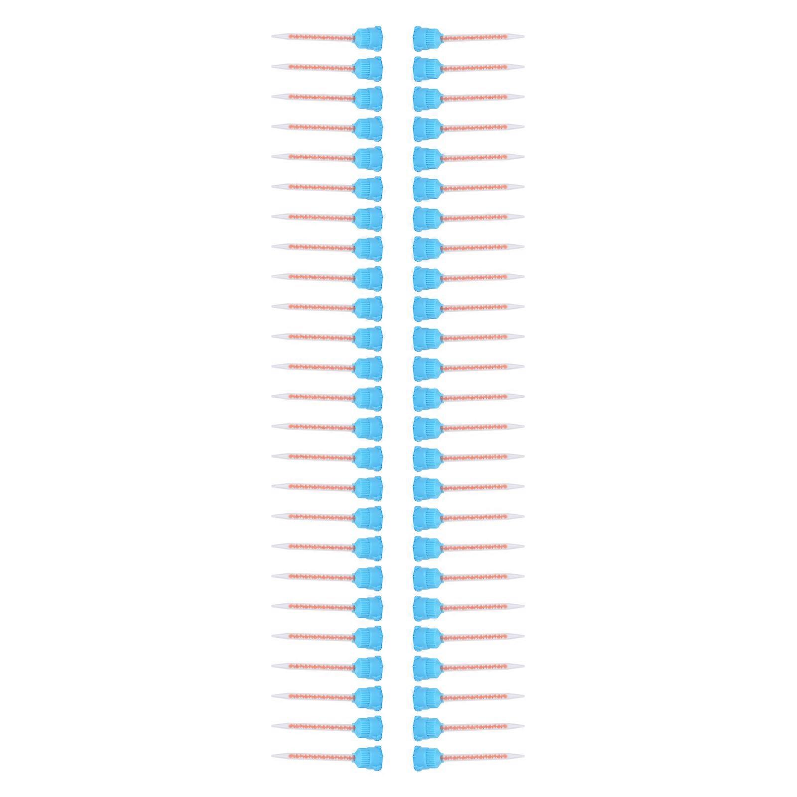 50pcs Epoxy Mixing Nozzle Tip for Adhesive Applicator Resin Mixing Tip Dental AccessoryBlue Orange 10:1