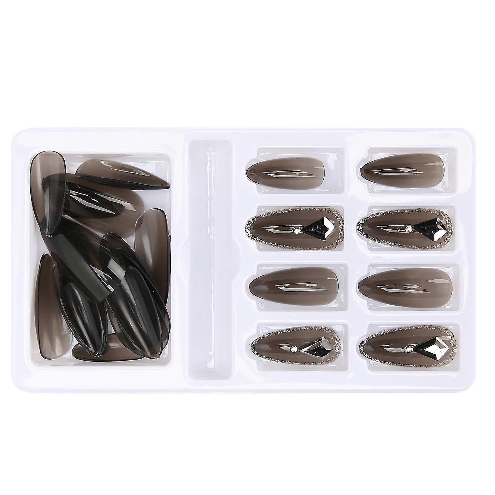 24Pcs False Nails Tips Reusable Full Cover Fake Artificial Nails Manicure AccessoryF745-10