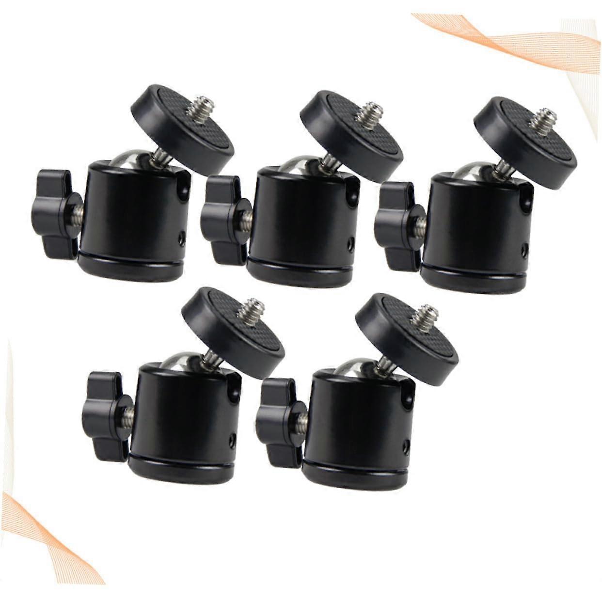 5x Ball Tripod Camera Head Video Ball Head Pan Tilt Camera Mount Robust Ball Head Camera Tripod Mount Video Head Swivel Ball Head Mini Head Black