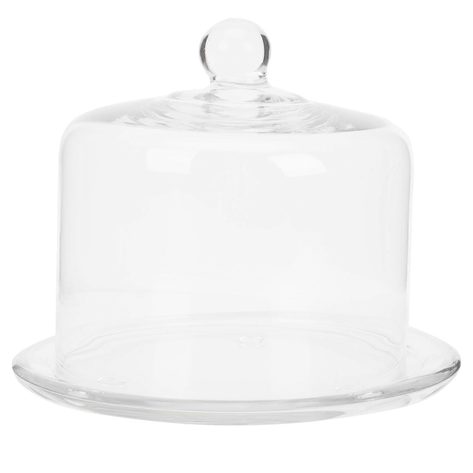 Clear Dessert Stands Glass Serving Cake Tray For Restaurants 20X20CM Display Food 1Set