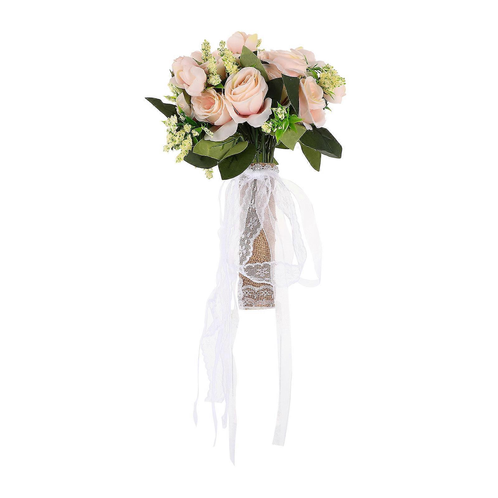 Simulation Bouquet de Fleurs Style Mariage Occidental Mariée Tenant Rond 13X24CM 1Pcs