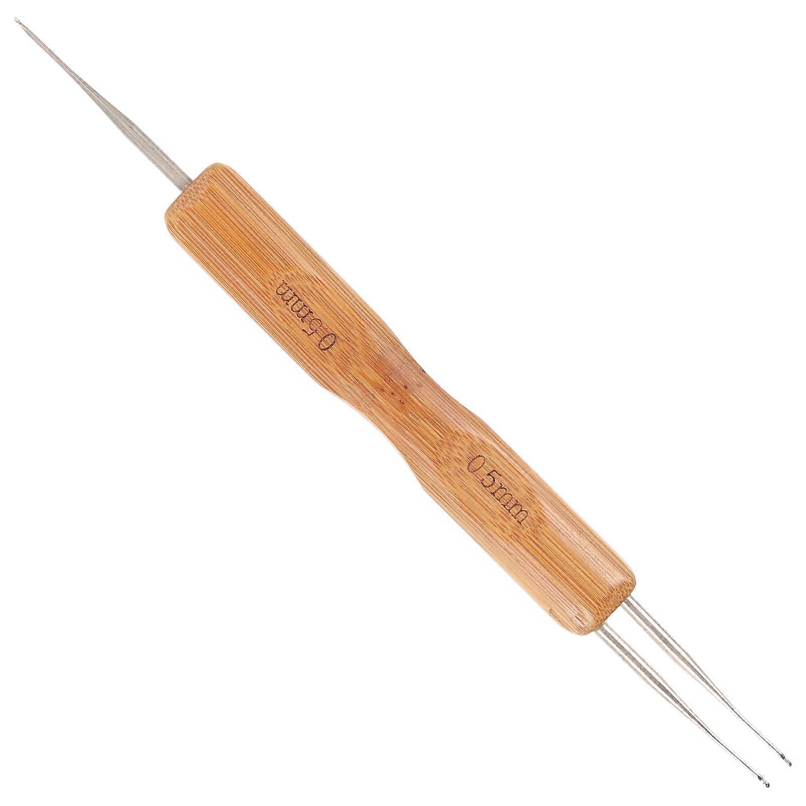 Durable Hairdressing Tool with Knitting Needle for Styling Brown Synthetic Material