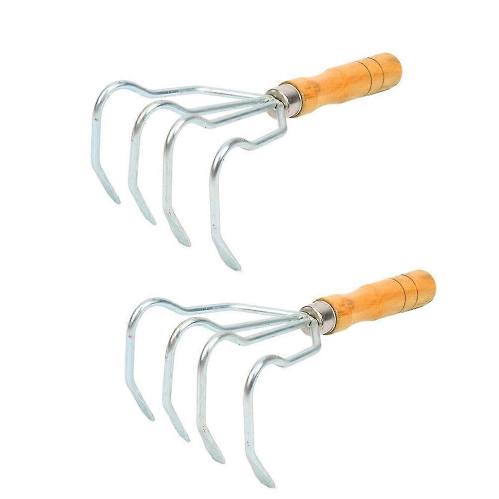 Claw Rake Handheld Rake Clamming Tool Beach Seafood Digging Clams Silver 27.50X12.00X10.00CM Comfortable Handle Design 2Pcs