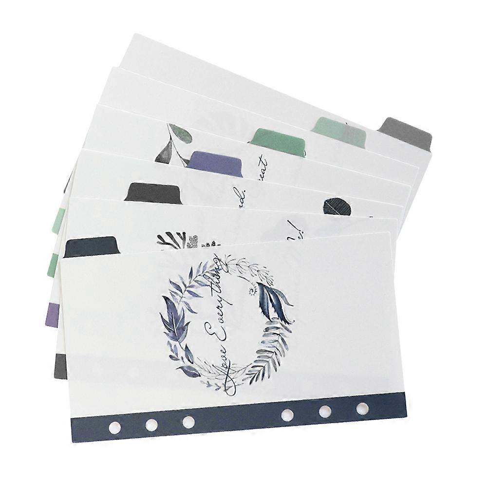File Dividers With Tabs Notebook Organization Students Office Workers Assorted Color A6 6Pcs