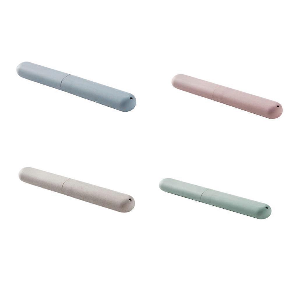 Travel Toothbrush Case Portable Rectangular Pink 4Set Home Use Prevent Brush Deformation