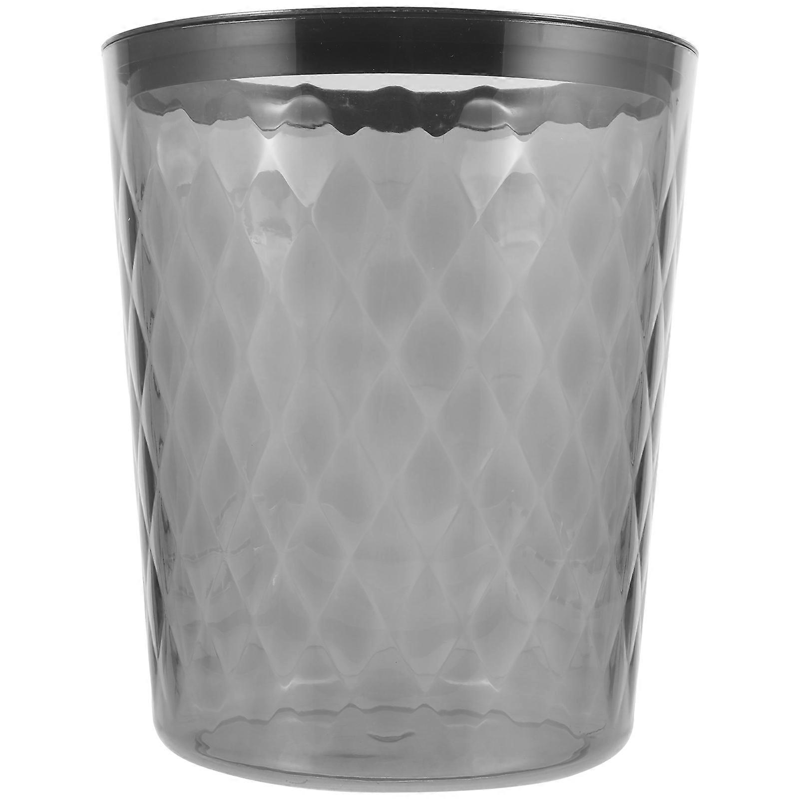 Plastic Trash Can Multi Purpose Trash Container Garbage Storage For Office Use 26x21.5cm Smooth Matte Transparent 1Pack