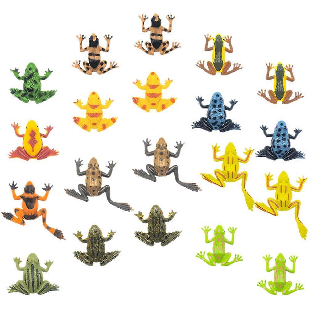 Frog Figurines Mini Frogs Modeling Statues Ornaments For Gardens Assorted Color 6X4.3X1.5CM Fine Workmanship 20Pcs