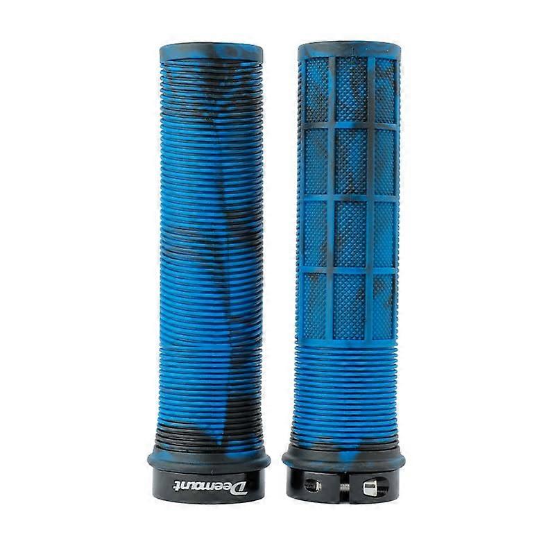 MTB cycling handle support, shockabsorbing bicycle grips (Black Blue)