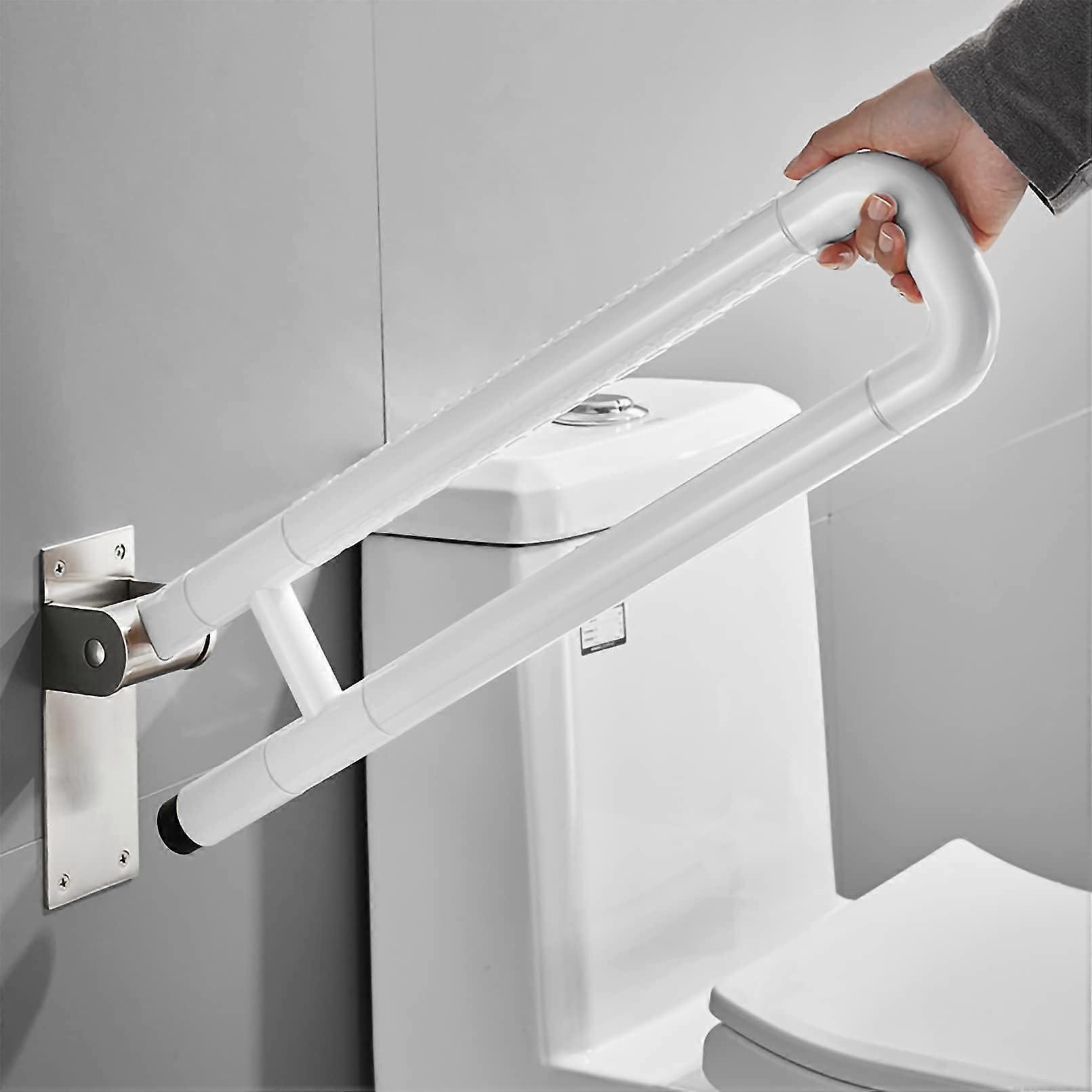 Disabled Toilet Grab Bar Folding Wall-Mounted Non-Slip With Illuminated Ring Load Up To 200 kg For Elderly Adults