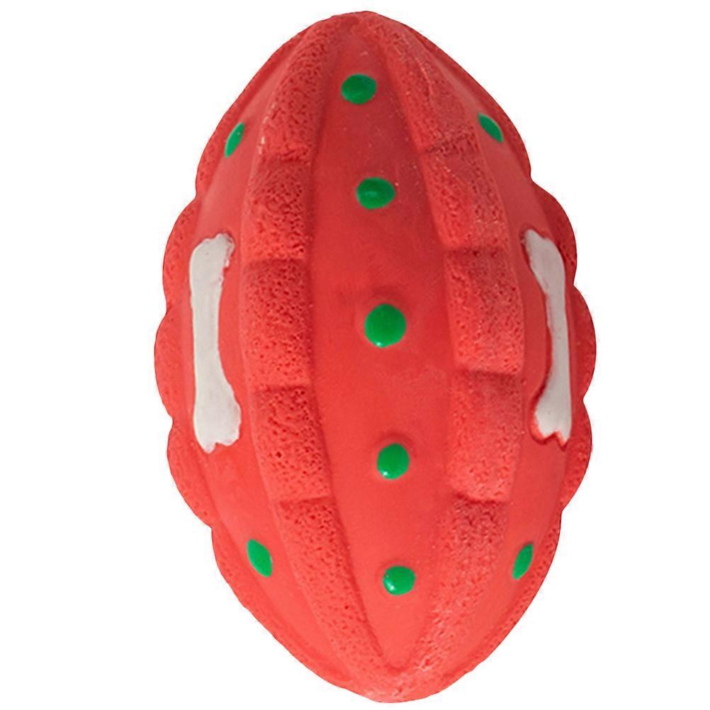 Wear-resistant TPR Dog Toy for Daily Use Red Portable Molar Toy Interesting Fruit Shaped 1 Piece