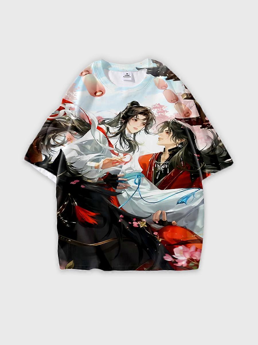 T-shirt round neck Role Pattern loose short sleeve E3570