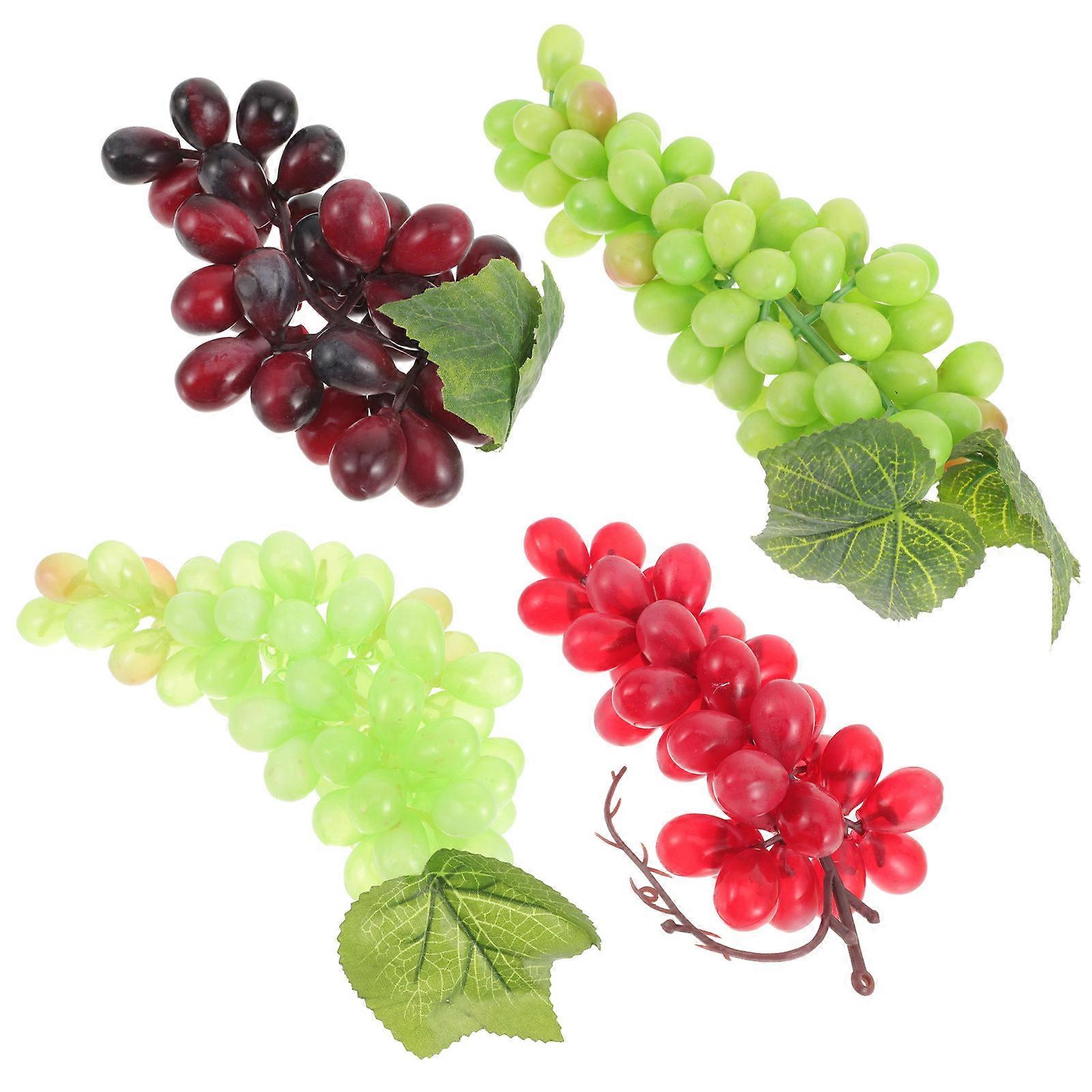 Artificial Grapes Photo Props Exhibition Display General Users 22.5x9cm 4Pcs
