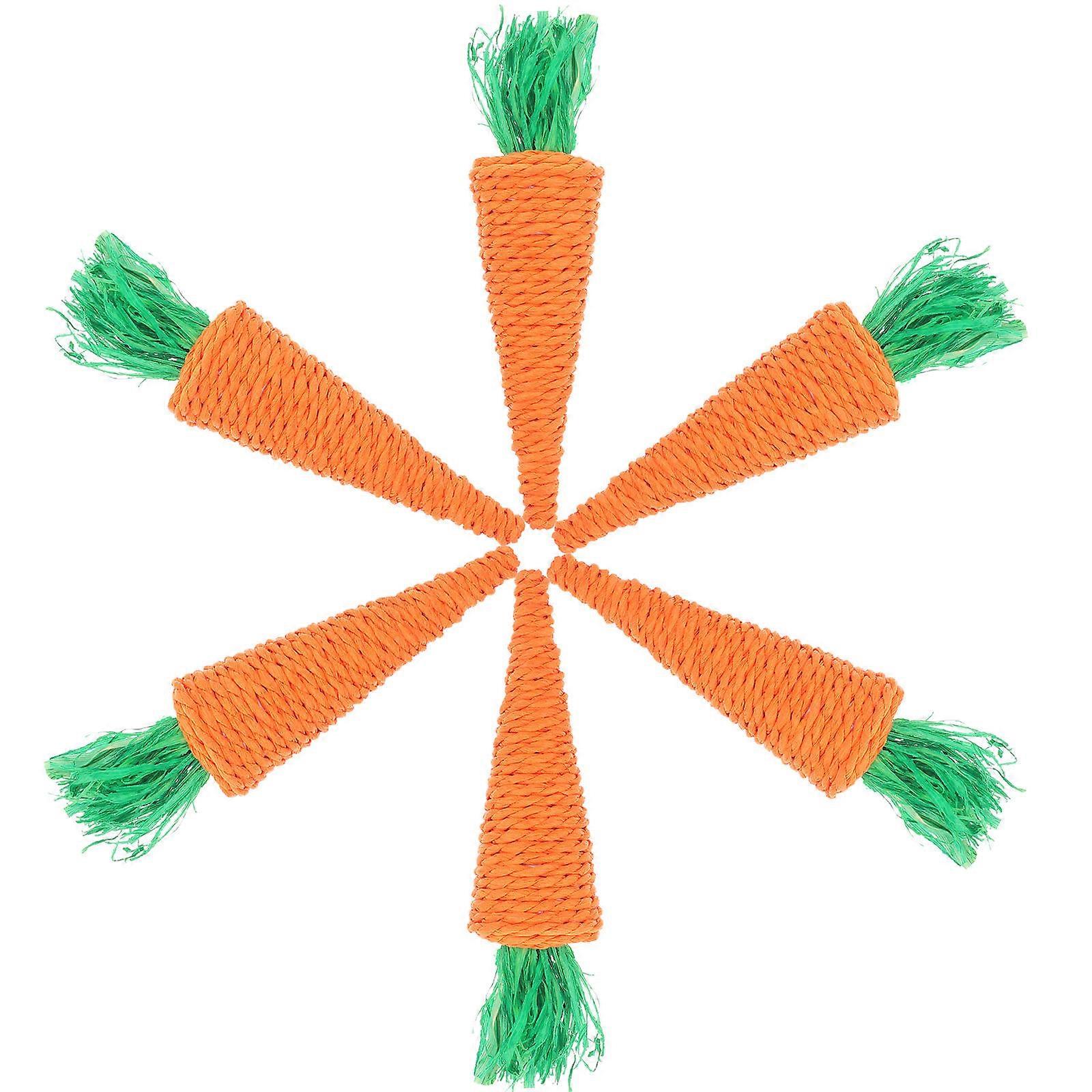 6pcs Orange Paper Rope Easter Carrot Prop for Small Pets and Home Decor Safe and Durable Toys