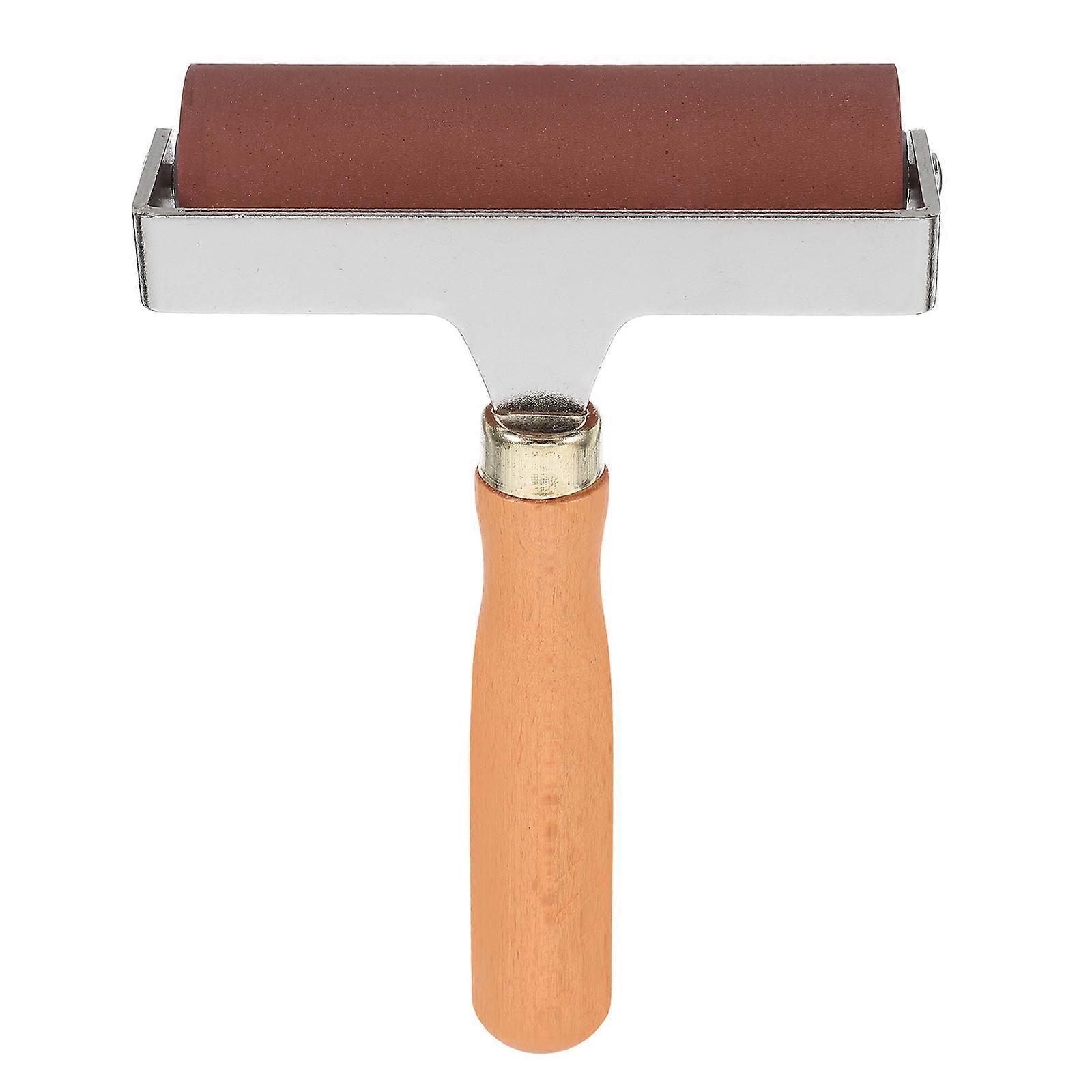 Practical Printmaking Roller for Art Supplies Multi Color Easy to Clean Rubber Wood Metal