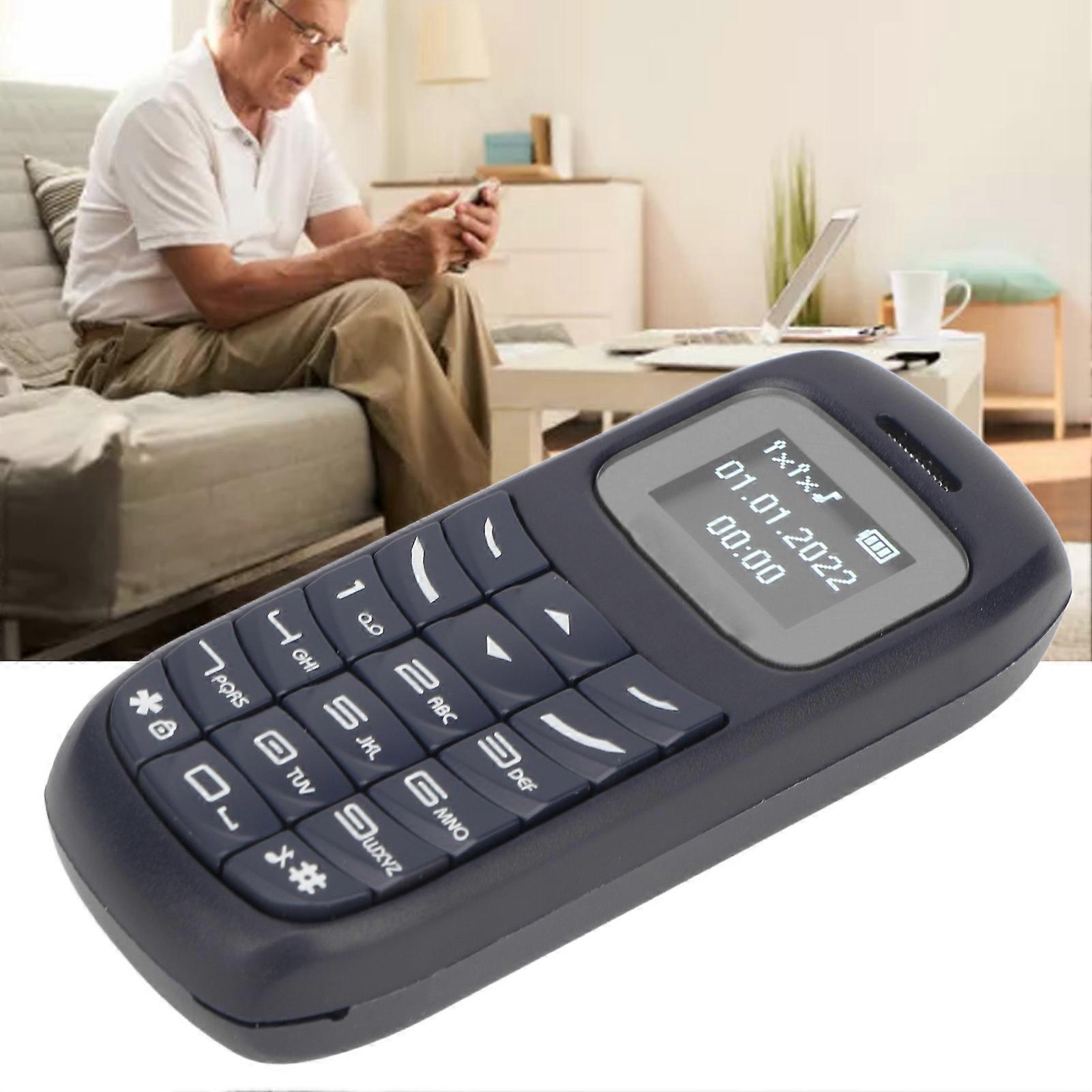 Mini Cell Phone Dual SIM Card Dual Standby Large Buttons Music Player Unlocked Mobile Phone for Elderly People Students Blue 