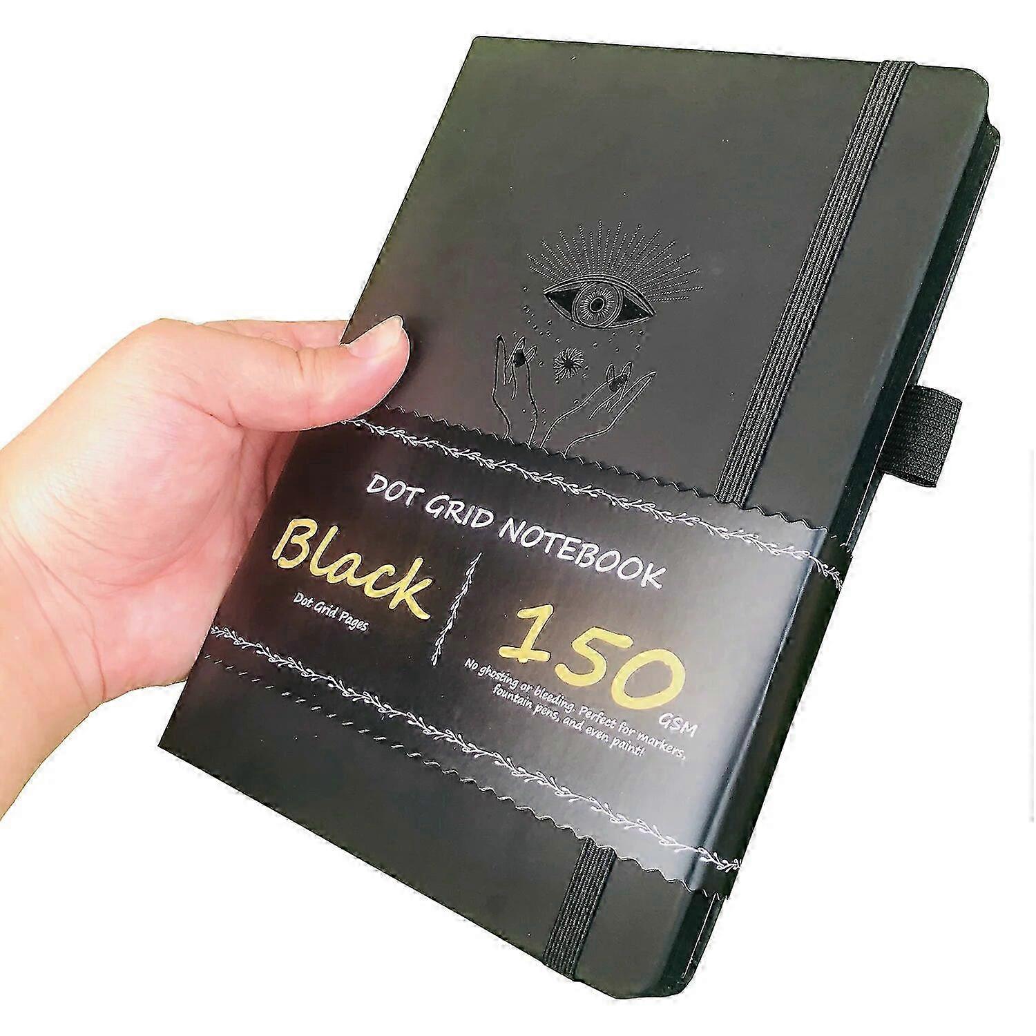 Bullet Dotted Notebook with Black Paper - Dot Grid Journal Sketchbook for Drawing 160 Pages