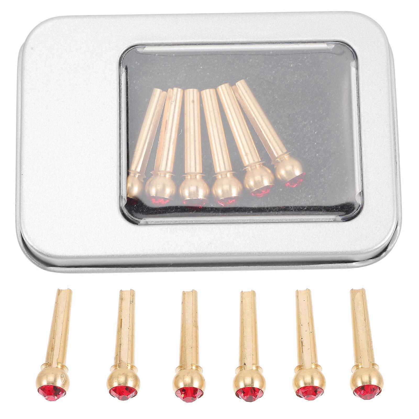 Copper Guitar Bridge Pin Professional Guitar Tuning Pins Round Shape For Music Practice 6Pcs