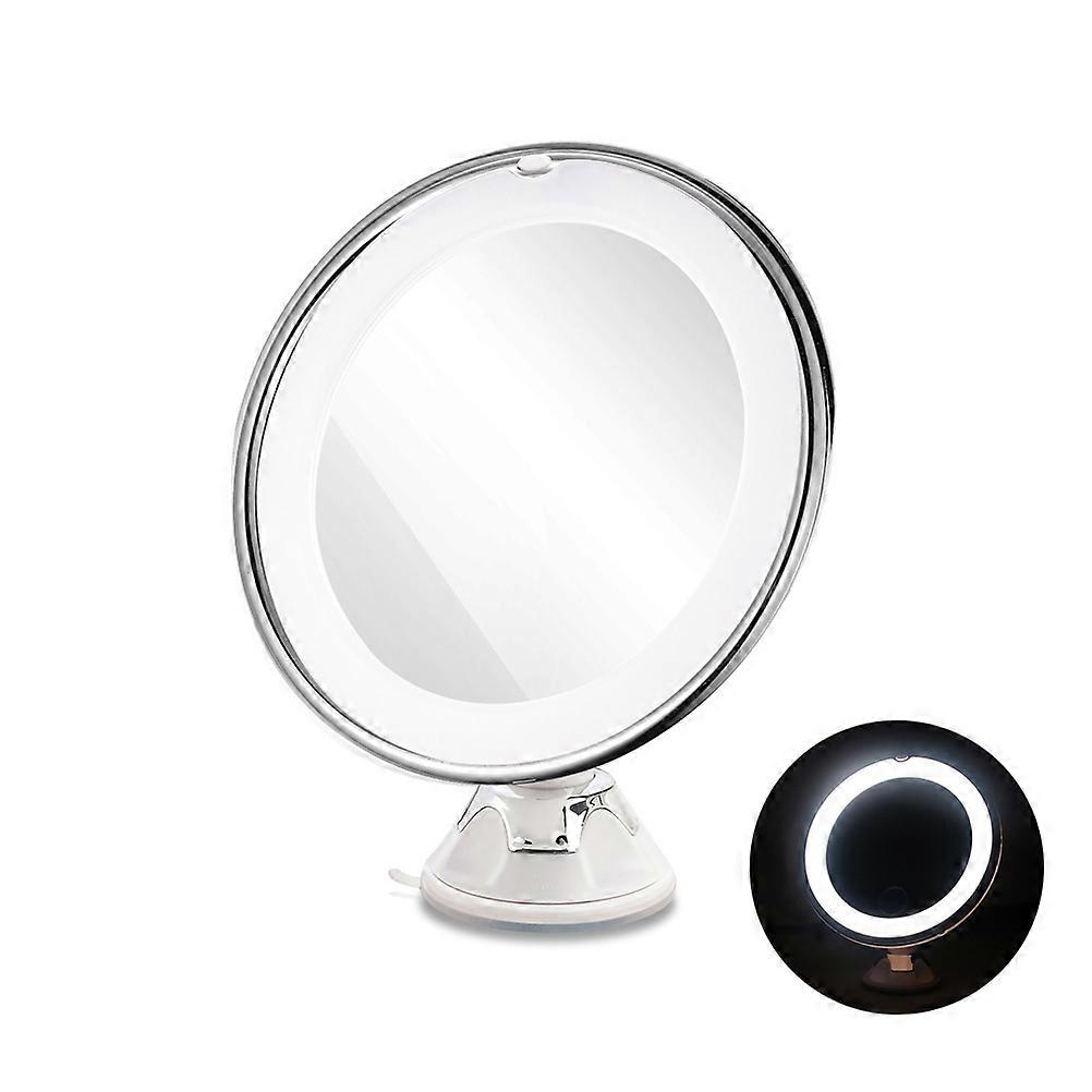 LED Tabletop Round Makeup Mirror For Makeup Application Featuring 10X Magnification And White Color 1Pack