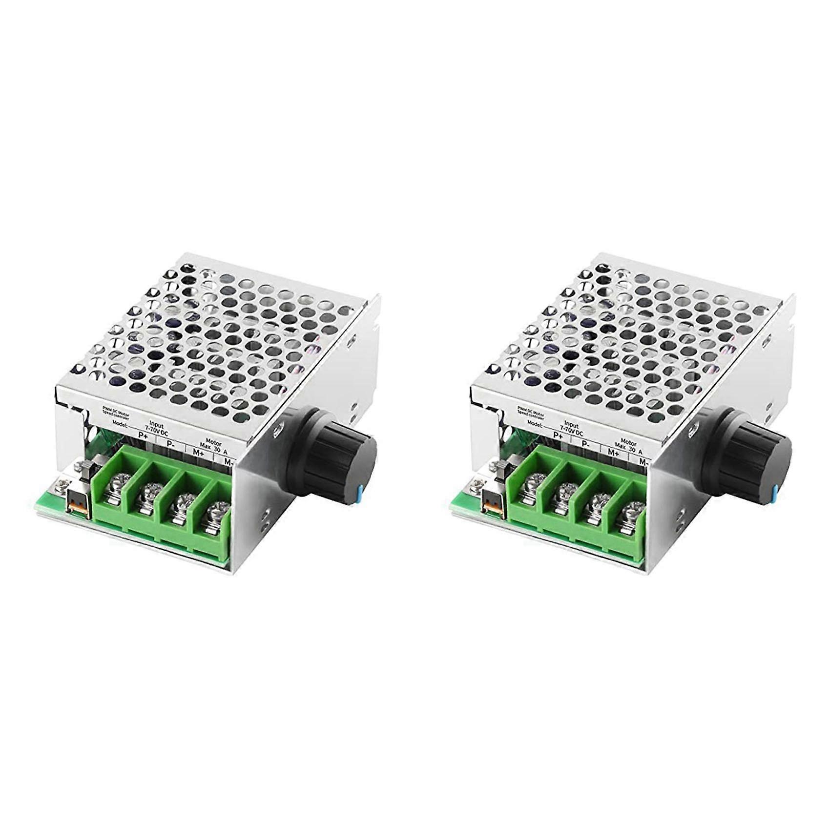 2X DC Motor Speed Controller PWM Controller, 7-70V 30A Adjustable PWM Motor Speed Regulator 12V 24V
